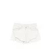 Rick Owens Denim Shorts With Bias Cutoffs In White