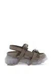 Rick Owens Suede Chunky Platform Sandals In Grey