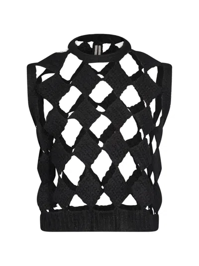 Rick Owens Sarutanya Cut-out Vest In Black