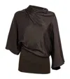 Rick Owens Charmeuse Viscose Cylinder Neck Top Jackets Black In Black