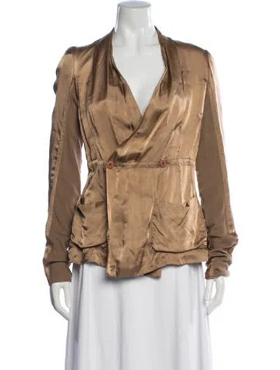 Pre-owned Rick Owens Satin Jacket In Brown