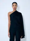 Rick Owens Women Satin One-sleeve Top In Black