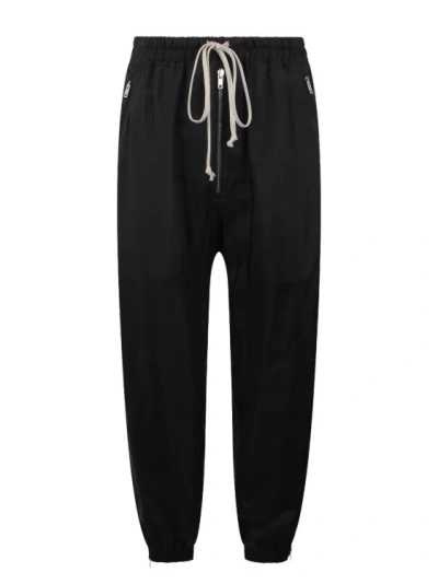 Rick Owens Satin Track Pant In Black