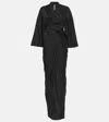 Rick Owens Draped V-neck Wrap Gown In Black