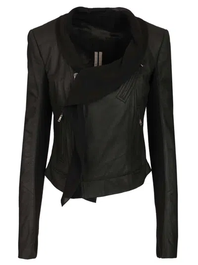 Rick Owens Scarf Biker Jackets Black