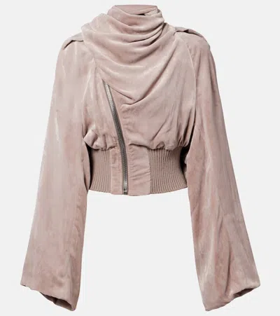 Rick Owens Scarf Flight Chenille Bomber Jacket In Multi