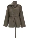 Rick Owens Scarf Flight Coats And Trench Coats Gray In Brown