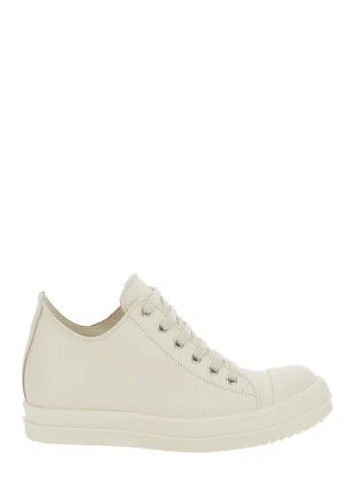 Rick Owens Scarpe In Pelle - Low Sneaks In White