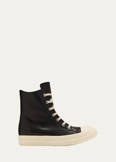 RICK OWENS SCARPE LEATHER HIGH-TOP SNEAKERS