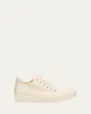 Rick Owens Scarpe Leather Low-top Sneakers In Milk/milk/milk