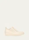 Rick Owens Scarpe Leather Low-top Sneakers In Milkmilkmilk