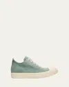 Rick Owens Scarpe Suede Low-top Sneakers In Mouthwash/milk