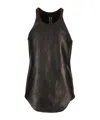 Rick Owens Scoop-neck Leather Tank Top In Black