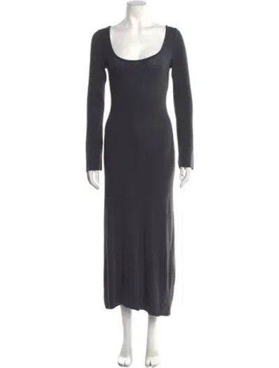 Pre-owned Rick Owens Scoop Neck Long Dress In Grey