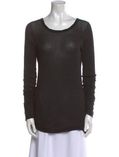 Pre-owned Rick Owens Scoop Neck Long Sleeve T-shirt In Black