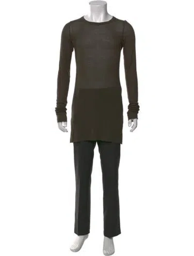 Pre-owned Rick Owens Scoop Neck Long Sleeve T-shirt In Green