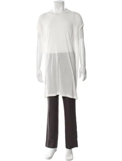 Pre-owned Rick Owens Scoop Neck Long Sleeve T-shirt In White