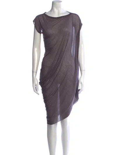 Pre-owned Rick Owens Scoop Neck Midi Length Dress In Purple