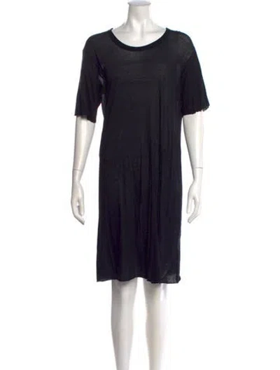 Pre-owned Rick Owens Scoop Neck Mini Dress In Black