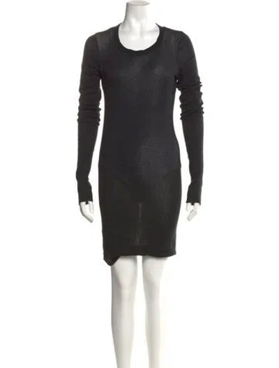 Pre-owned Rick Owens Scoop Neck Mini Dress In Black