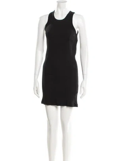 Pre-owned Rick Owens Scoop Neck Mini Dress In Black