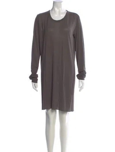 Pre-owned Rick Owens Scoop Neck Mini Dress In Gray