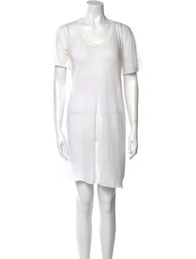 Pre-owned Rick Owens Scoop Neck Mini Dress In White