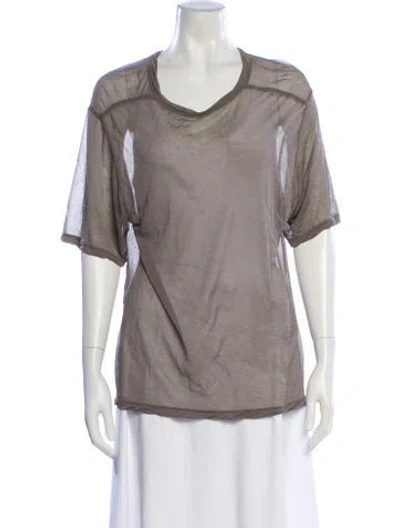 Pre-owned Rick Owens Scoop Neck Short Sleeve T-shirt In Neutral