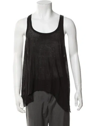 Pre-owned Rick Owens Scoop Neck Sleeveless Tank In Black