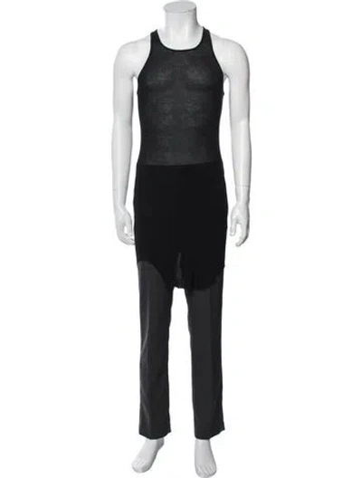 Pre-owned Rick Owens Scoop Neck Sleeveless Tank In Black