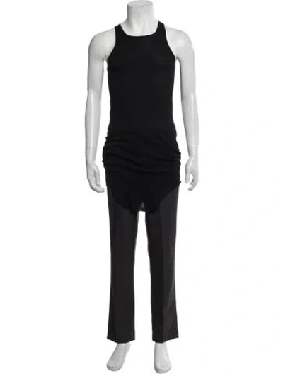 Pre-owned Rick Owens Scoop Neck Sleeveless Tank In Black
