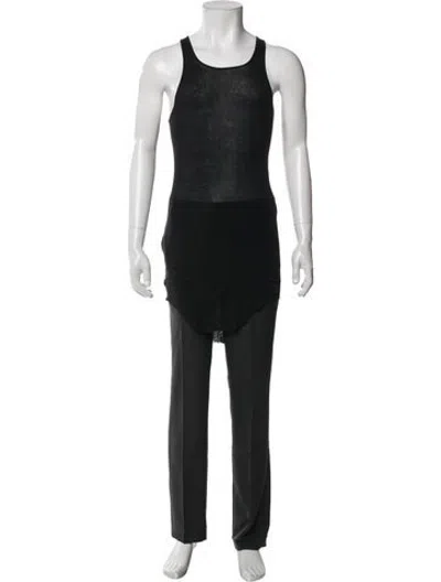 Pre-owned Rick Owens Scoop Neck Sleeveless Tank In Black