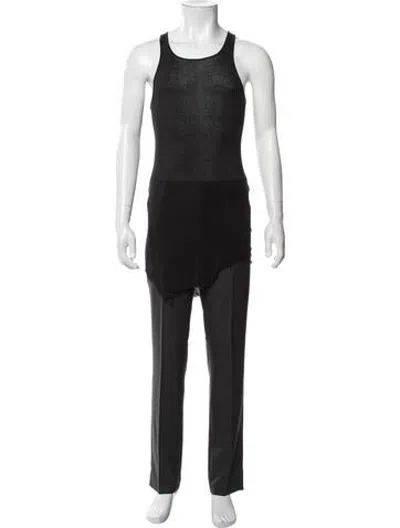 Pre-owned Rick Owens Scoop Neck Sleeveless Tank In Black
