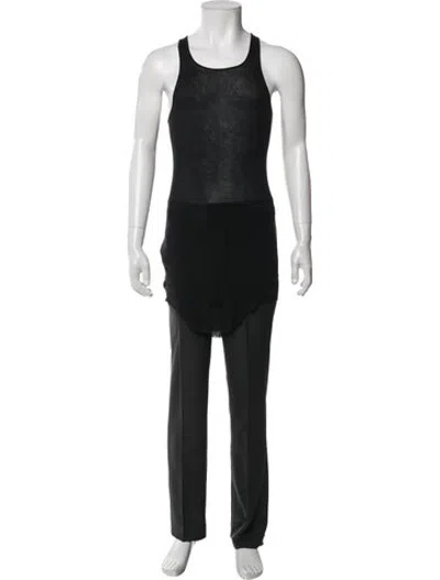 Pre-owned Rick Owens Scoop Neck Sleeveless Tank In Black