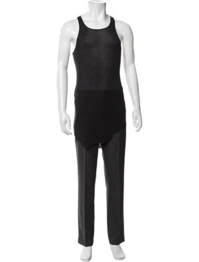 Pre-owned Rick Owens Scoop Neck Sleeveless Tank In Black