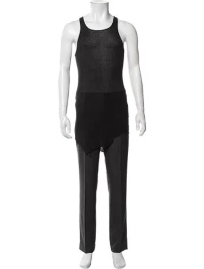 Pre-owned Rick Owens Scoop Neck Sleeveless Tank In Black
