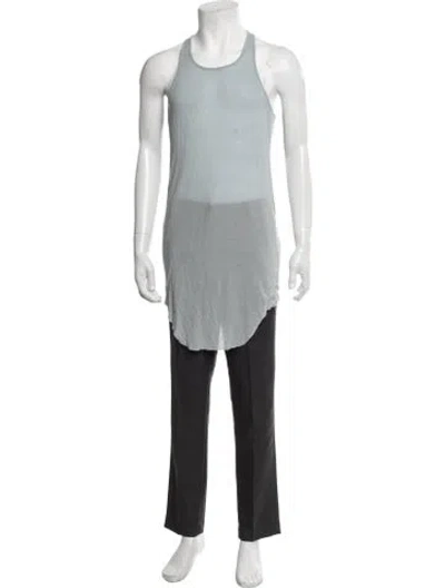 Pre-owned Rick Owens Scoop Neck Sleeveless Tank In Blue