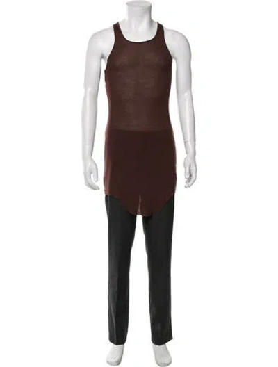 Pre-owned Rick Owens Scoop Neck Sleeveless Tank In Brown