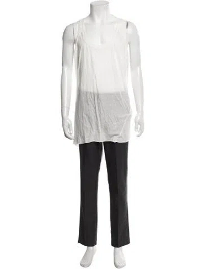 Pre-owned Rick Owens Scoop Neck Sleeveless Tank In Neutrals
