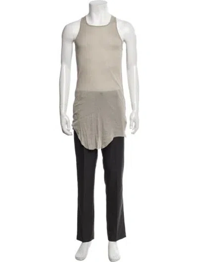 Pre-owned Rick Owens Scoop Neck Sleeveless Tank In Neutrals