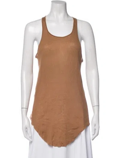 Pre-owned Rick Owens Scoop Neck Sleeveless Top In Brown