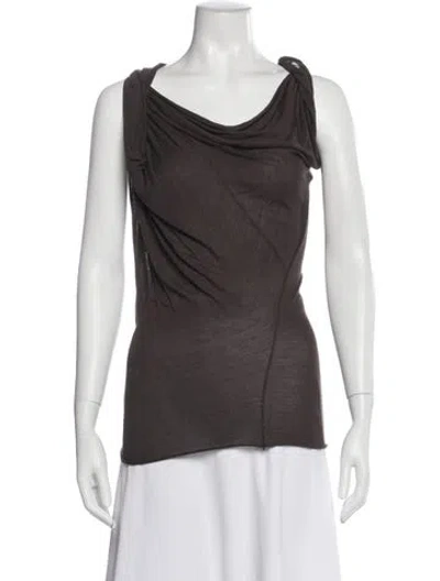 Pre-owned Rick Owens Scoop Neck Sleeveless Top In Gray