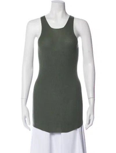 Pre-owned Rick Owens Scoop Neck Sleeveless Top In Green