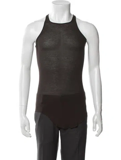 Pre-owned Rick Owens Scoop Neck Sleeveless T-shirt In Brown