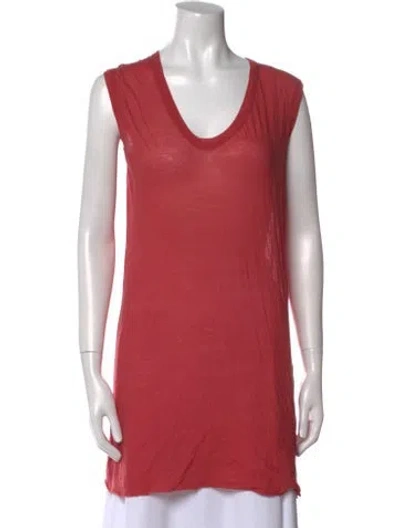 Pre-owned Rick Owens Scoop Neck Sleeveless Tunic In Red
