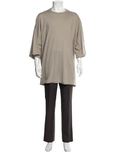 Pre-owned Rick Owens Scoop Neck Three-quarter Sleeve T-shirt In Neutral
