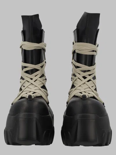 Rick Owens Sculpted Low-top Leather Boots In Black