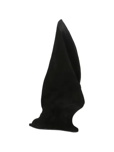 Rick Owens Sculpted Open-toe Leather Boots In Black