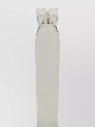 Rick Owens Sculpted Strapless Slit Textured Gown In Gray