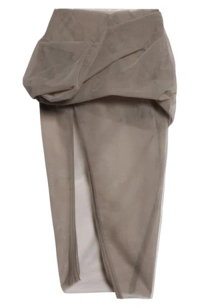 Rick Owens Sculpted Tulle Skirt In Brown